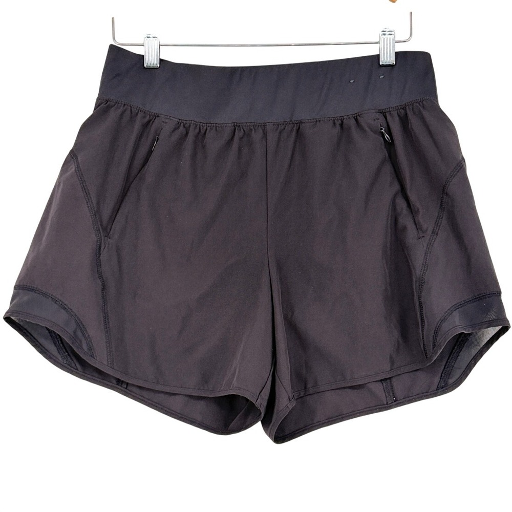 Tek Gear Workout Gear Black Athletic Running Shorts Womens Large Zipper Pockets